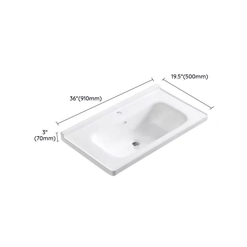 Modern Drop-in Bathroom Sink Porcelain with Overflow Basin Sink(Not Included Tap) -Bathlova