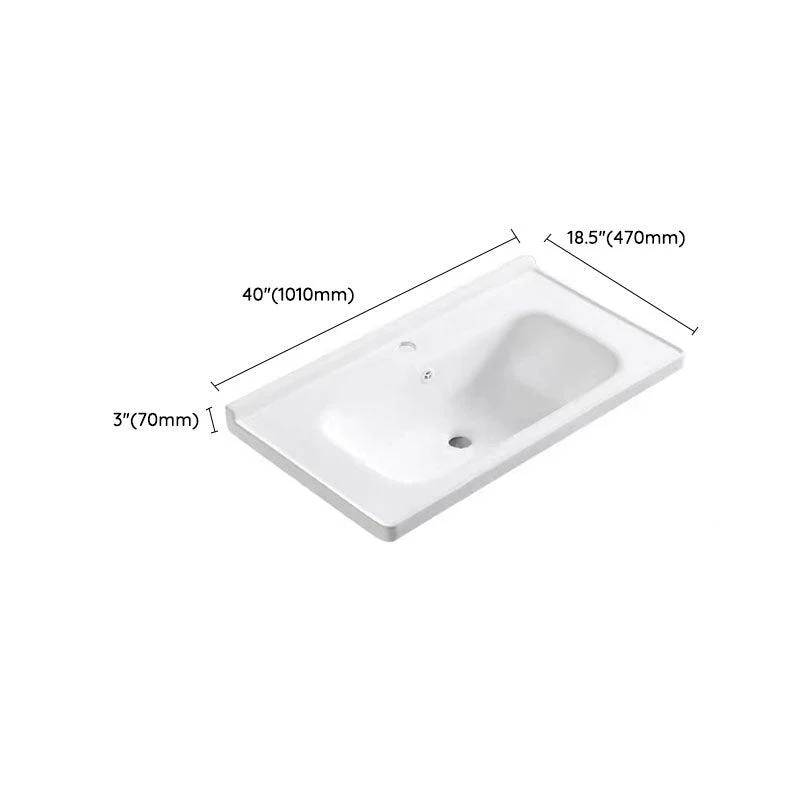 Modern Drop-in Bathroom Sink Porcelain with Overflow Basin Sink(Not Included Tap) -Bathlova