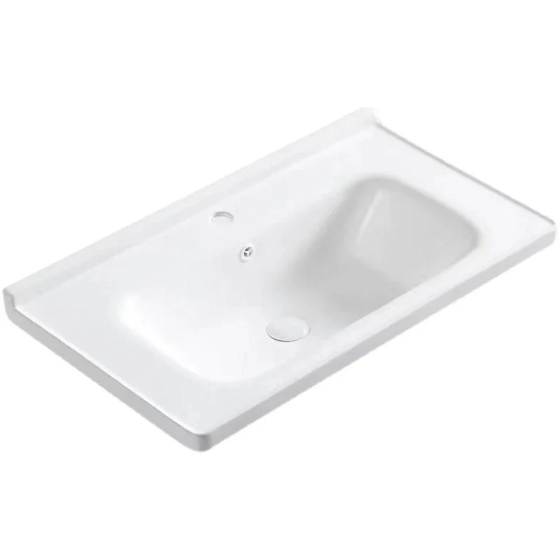 Modern Drop-in Bathroom Sink Porcelain with Overflow Basin Sink(Not Included Tap) -Bathlova