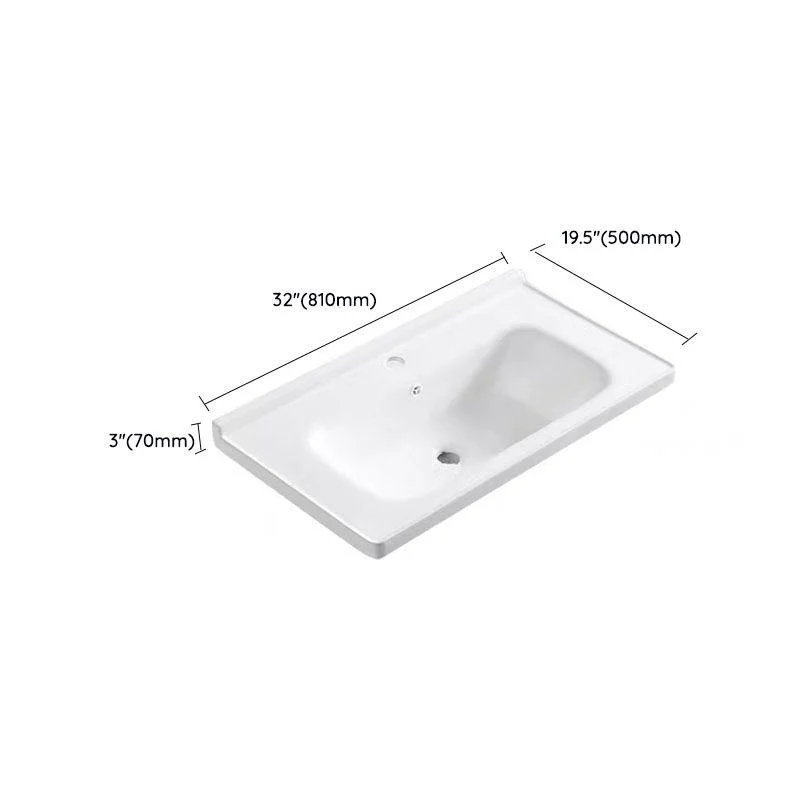 Modern Drop-in Bathroom Sink Porcelain with Overflow Basin Sink(Not Included Tap) -Bathlova