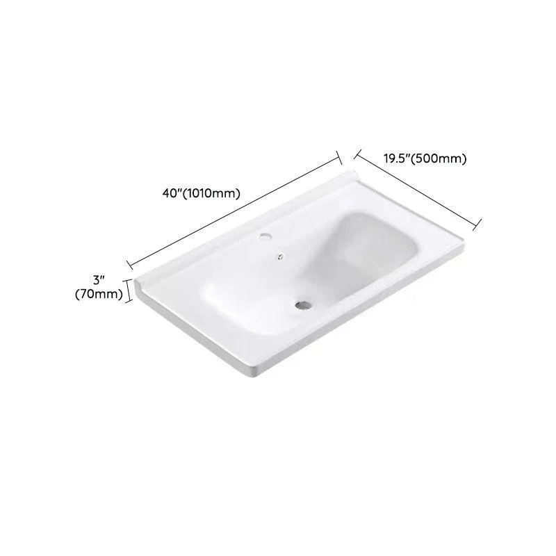 Modern Drop-in Bathroom Sink Porcelain with Overflow Basin Sink(Not Included Tap) -Bathlova