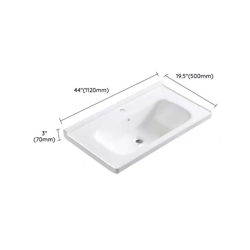 Modern Drop-in Bathroom Sink Porcelain with Overflow Basin Sink(Not Included Tap) -Bathlova