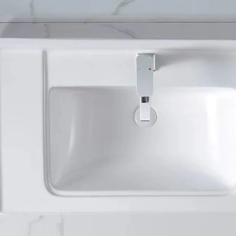 Modern Drop-in Bathroom Sink Porcelain with Overflow Basin Sink(Not Included Tap) -Bathlova