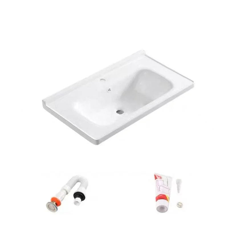 Modern Drop-in Bathroom Sink Porcelain with Overflow Basin Sink(Not Included Tap) -Bathlova