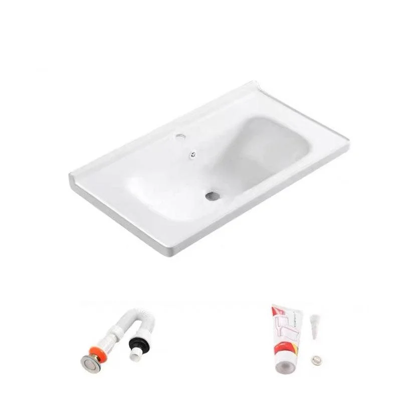 Modern Drop-in Bathroom Sink Porcelain with Overflow Basin Sink(Not Included Tap) -Bathlova