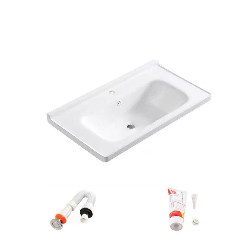 Modern Drop-in Bathroom Sink Porcelain with Overflow Basin Sink(Not Included Tap) -Bathlova