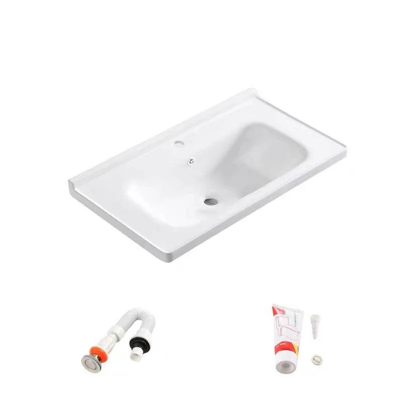 Modern Drop-in Bathroom Sink Porcelain with Overflow Basin Sink(Not Included Tap) -Bathlova