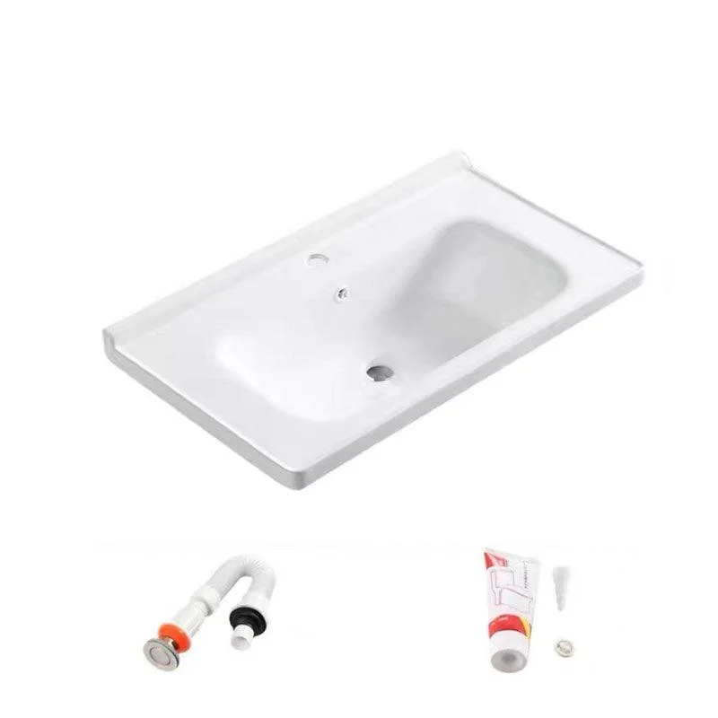 Modern Drop-in Bathroom Sink Porcelain with Overflow Basin Sink(Not Included Tap) -Bathlova