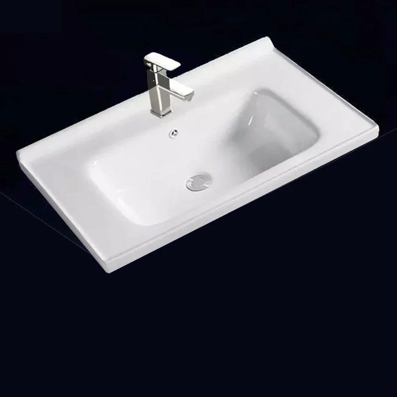 Modern Drop-in Bathroom Sink Porcelain with Overflow Basin Sink(Not Included Tap) -Bathlova