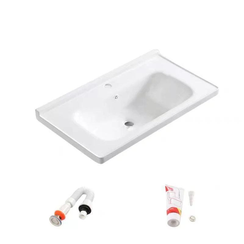 Modern Drop-in Bathroom Sink Porcelain with Overflow Basin Sink(Not Included Tap) -Bathlova