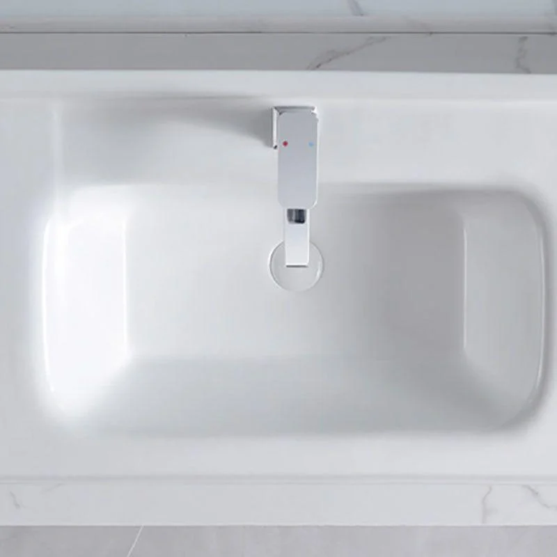 Modern Drop-in Bathroom Sink Porcelain with Overflow Basin Sink(Not Included Tap) -Bathlova