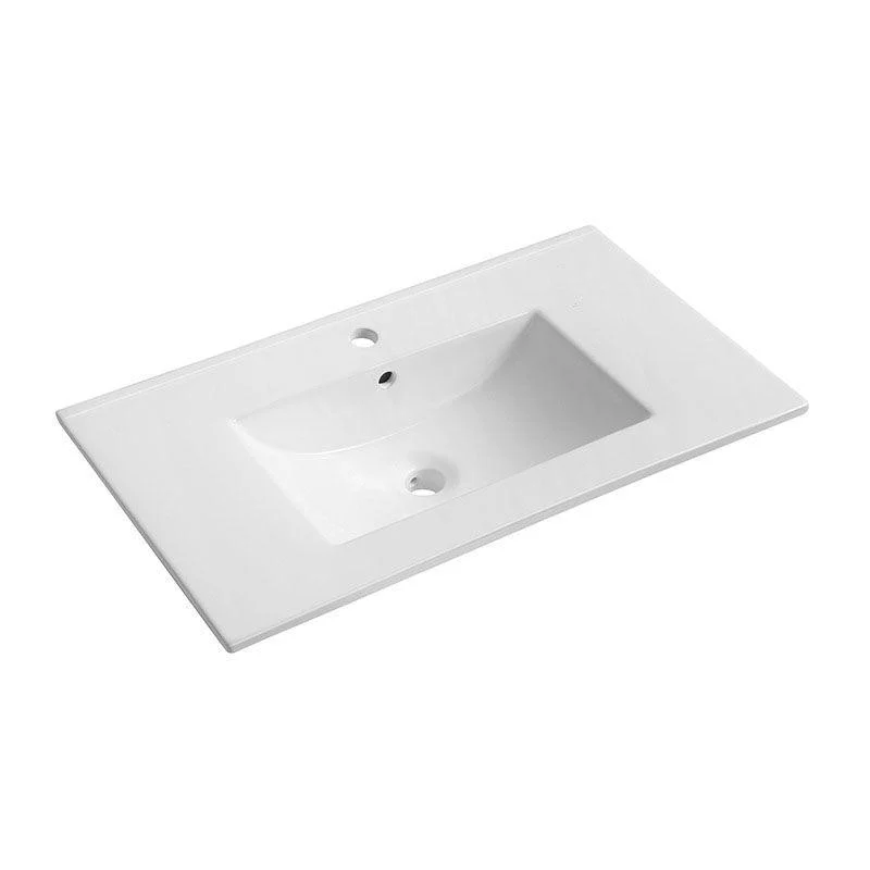 Modern Drop-in Bathroom Sink Rectangular Porcelain Basin Sink(Not Included Tap) -Bathlova