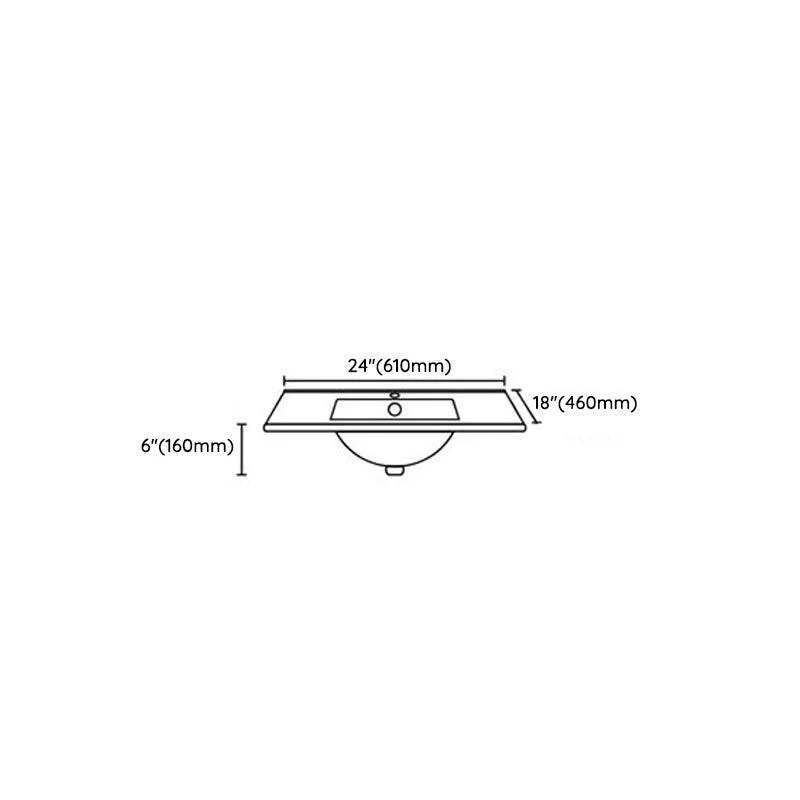 Modern Drop-in Bathroom Sink Rectangular Porcelain Basin Sink(Not Included Tap) -Bathlova