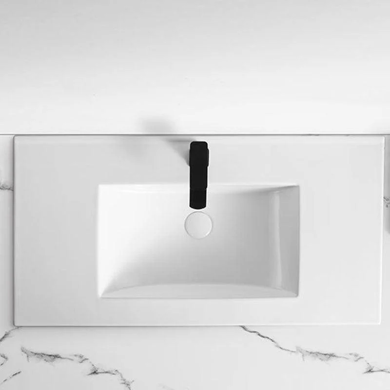 Modern Drop-in Bathroom Sink Rectangular Porcelain Basin Sink(Not Included Tap) -Bathlova