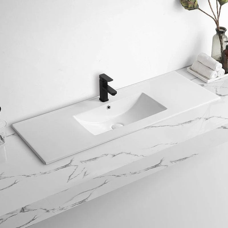 Modern Drop-in Bathroom Sink Rectangular Porcelain Basin Sink(Not Included Tap) -Bathlova