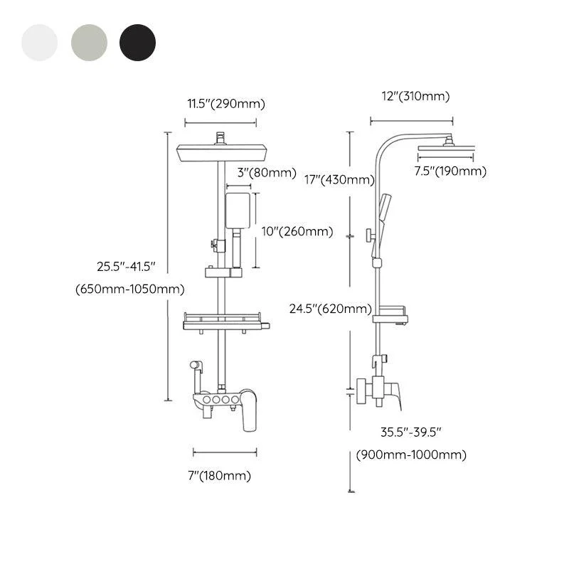 Modern Dual Shower Head Adjustable Spray Pattern Wall Mounted Shower System -Bathlova