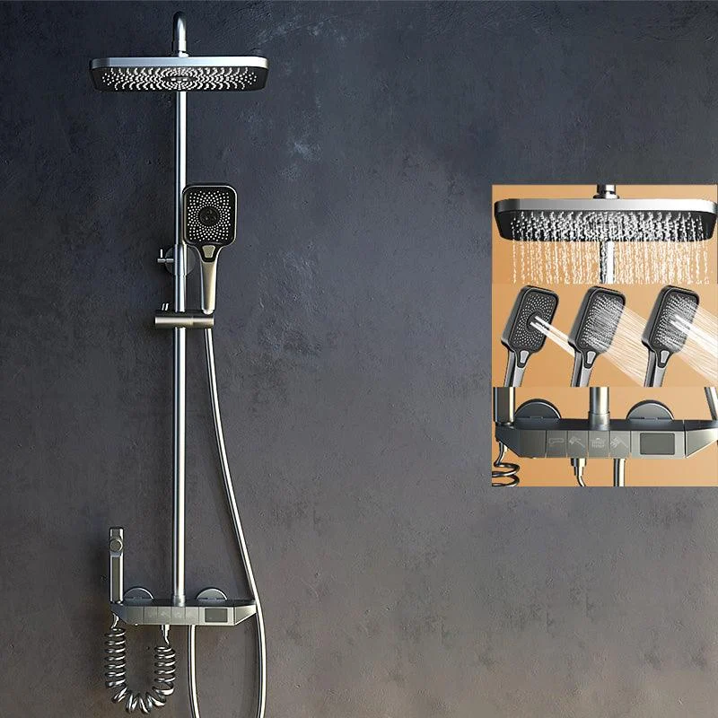 Modern Dual Shower Head Adjustable Spray Pattern Wall Mounted Shower System -Bathlova