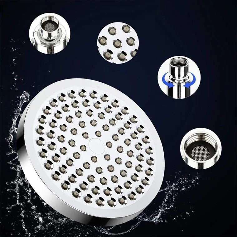 Modern Dual Shower Head Square High Arch Shower Head Combo in Silver -Bathlova