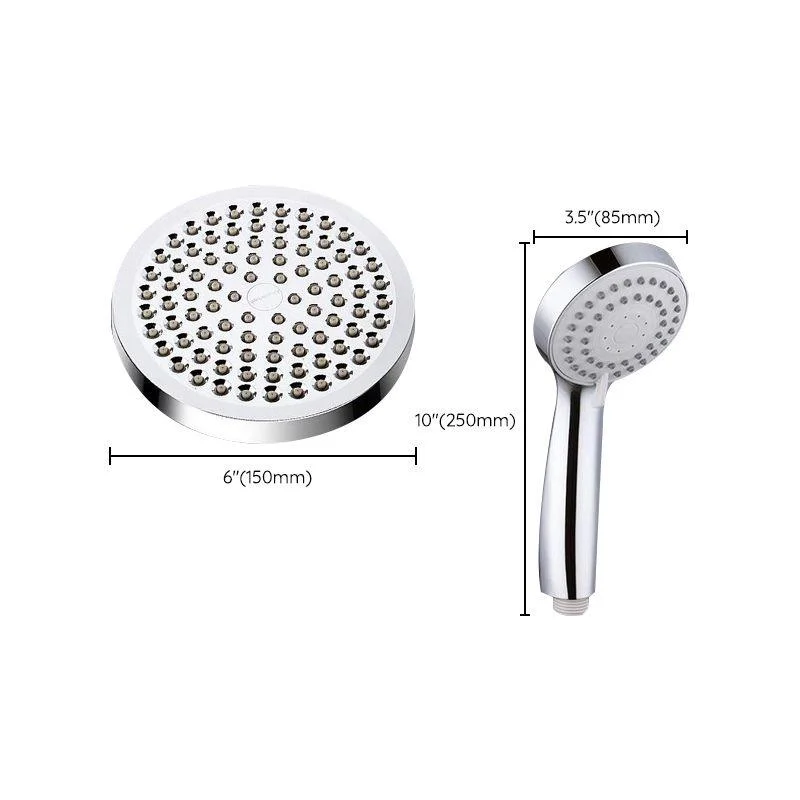 Modern Dual Shower Head Square High Arch Shower Head Combo in Silver -Bathlova