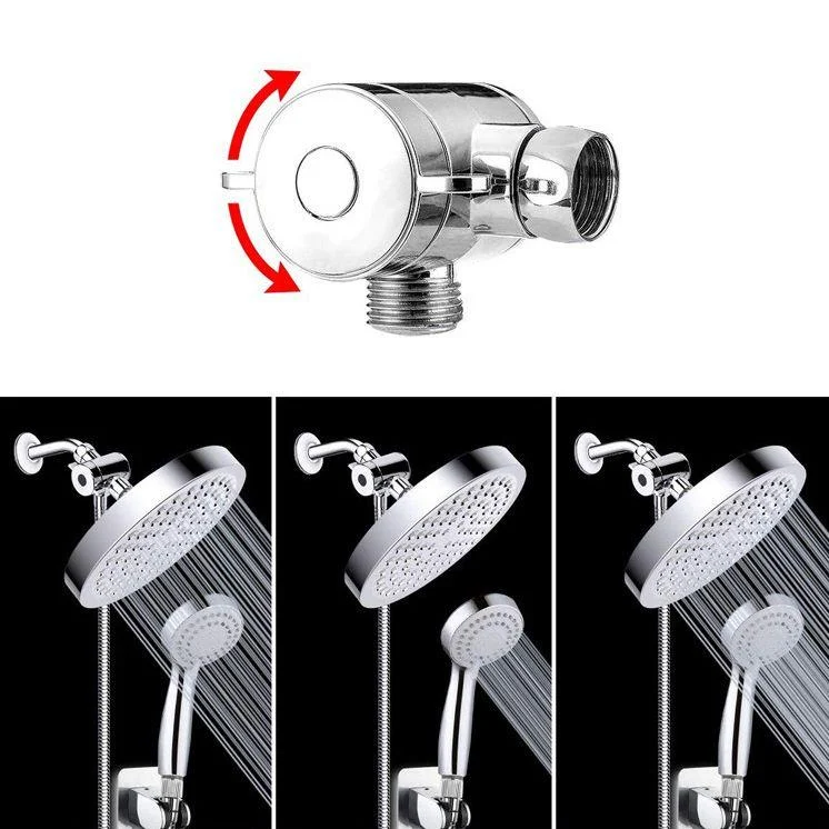 Modern Dual Shower Head Square High Arch Shower Head Combo in Silver -Bathlova