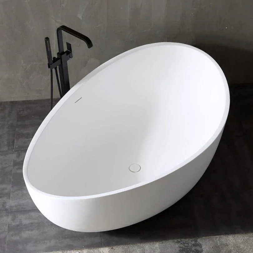 Modern Faux Stone Oval Freestanding Bathtub -Bathlova