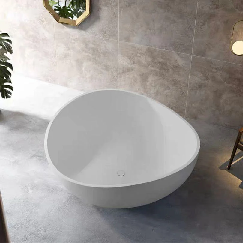 Modern Faux Stone Oval Freestanding Bathtub -Bathlova