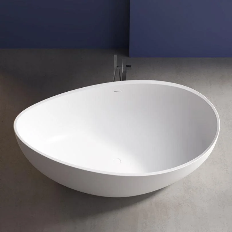 Modern Faux Stone Oval Freestanding Bathtub -Bathlova