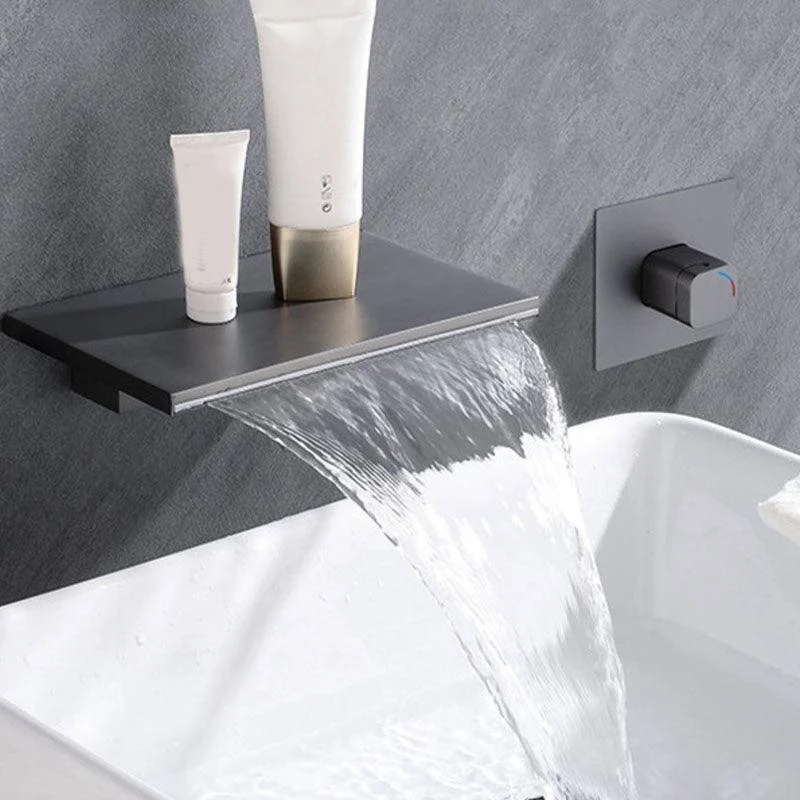 Modern Fixed Bathroom Tap Wall Mounted Metal Tub Tap Trim -Bathlova