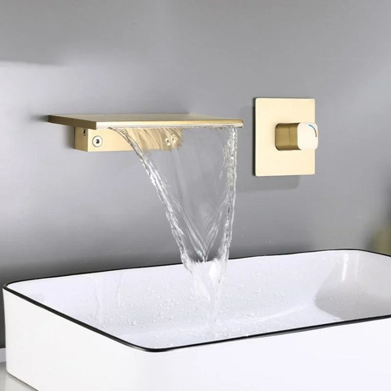 Modern Fixed Bathroom Tap Wall Mounted Metal Tub Tap Trim -Bathlova