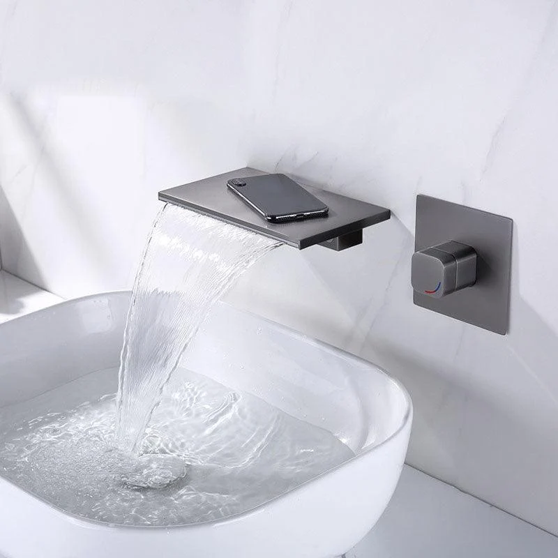 Modern Fixed Bathroom Tap Wall Mounted Metal Tub Tap Trim -Bathlova