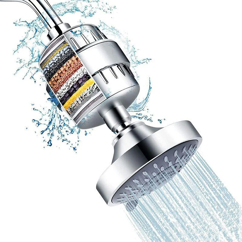 Modern Fixed Shower Head with Katalyst 4-inch Silver Wall-Mount Showerhead -Bathlova