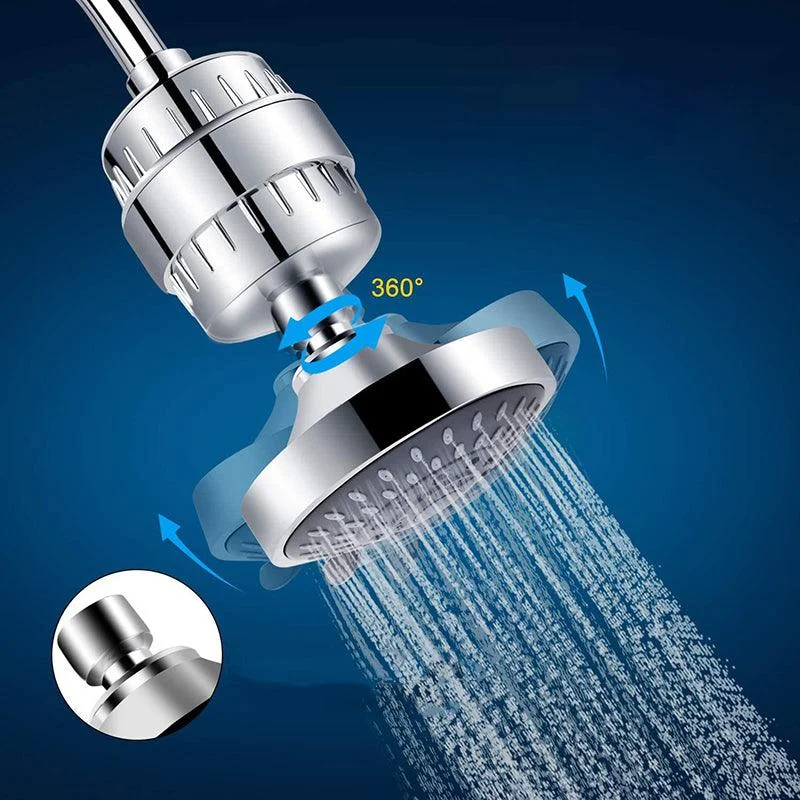 Modern Fixed Shower Head with Katalyst 4-inch Silver Wall-Mount Showerhead -Bathlova