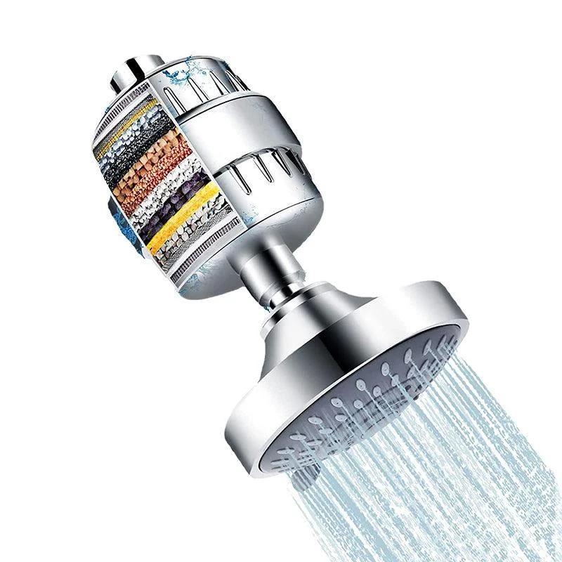 Modern Fixed Shower Head with Katalyst 4-inch Silver Wall-Mount Showerhead -Bathlova