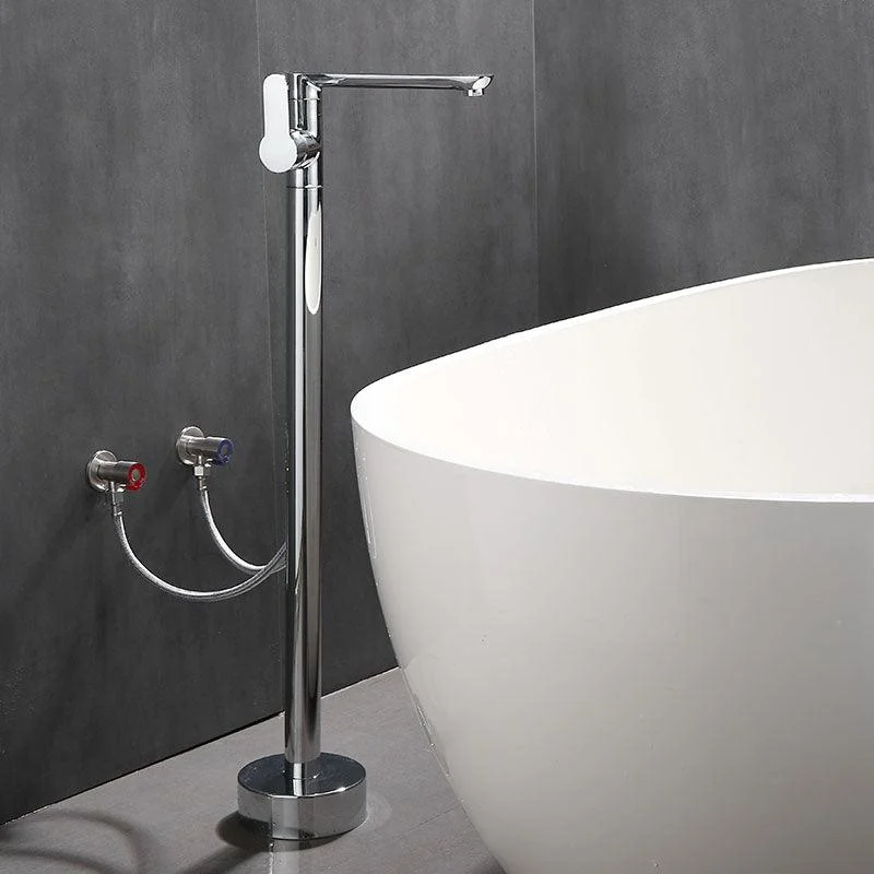 Modern Floor Bronze Freestanding Tub Filler Swivel Freestanding Tap -Bathlova