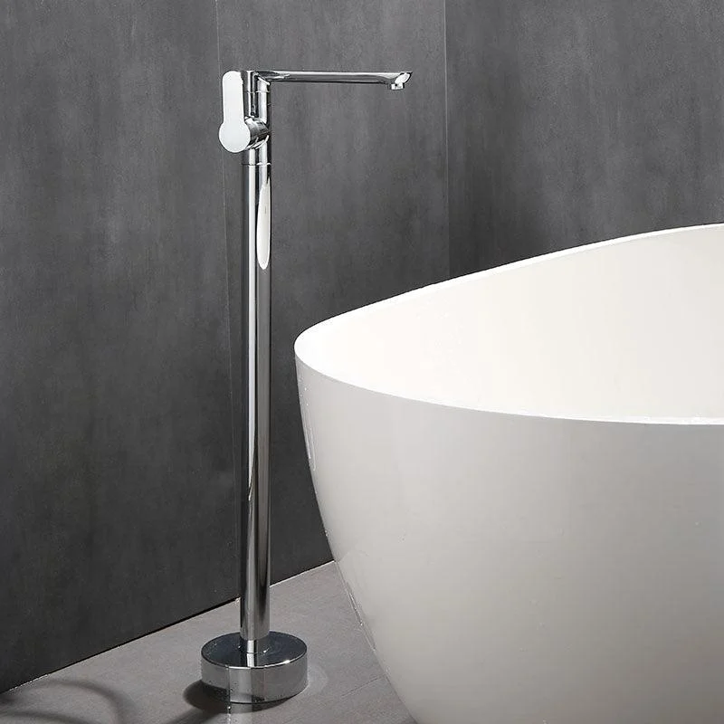 Modern Floor Bronze Freestanding Tub Filler Swivel Freestanding Tap -Bathlova