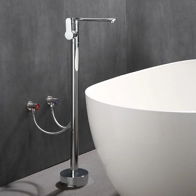 Modern Floor Bronze Freestanding Tub Filler Swivel Freestanding Tap -Bathlova