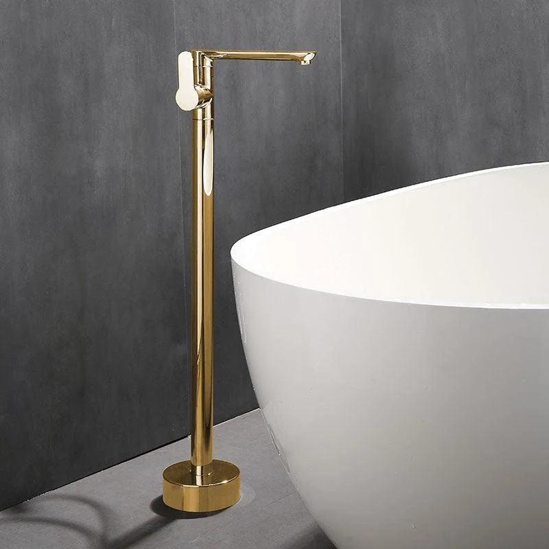 Modern Floor Bronze Freestanding Tub Filler Swivel Freestanding Tap -Bathlova