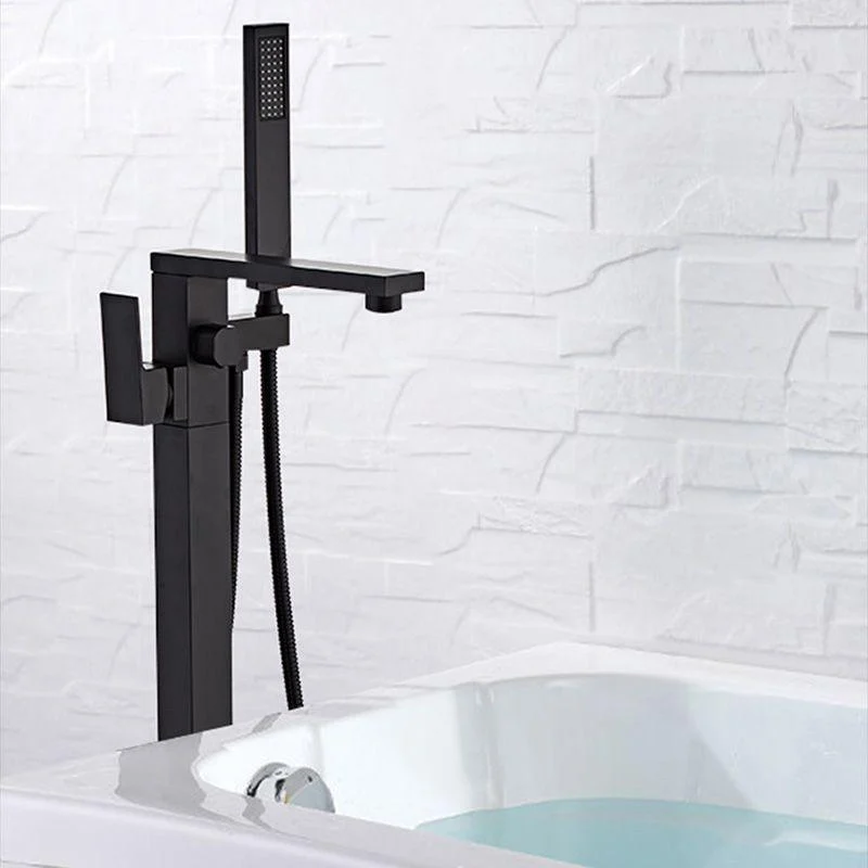 Modern Floor Mounted Freestanding Tap 1-Handle Fixed Bath Filler Trim -Bathlova