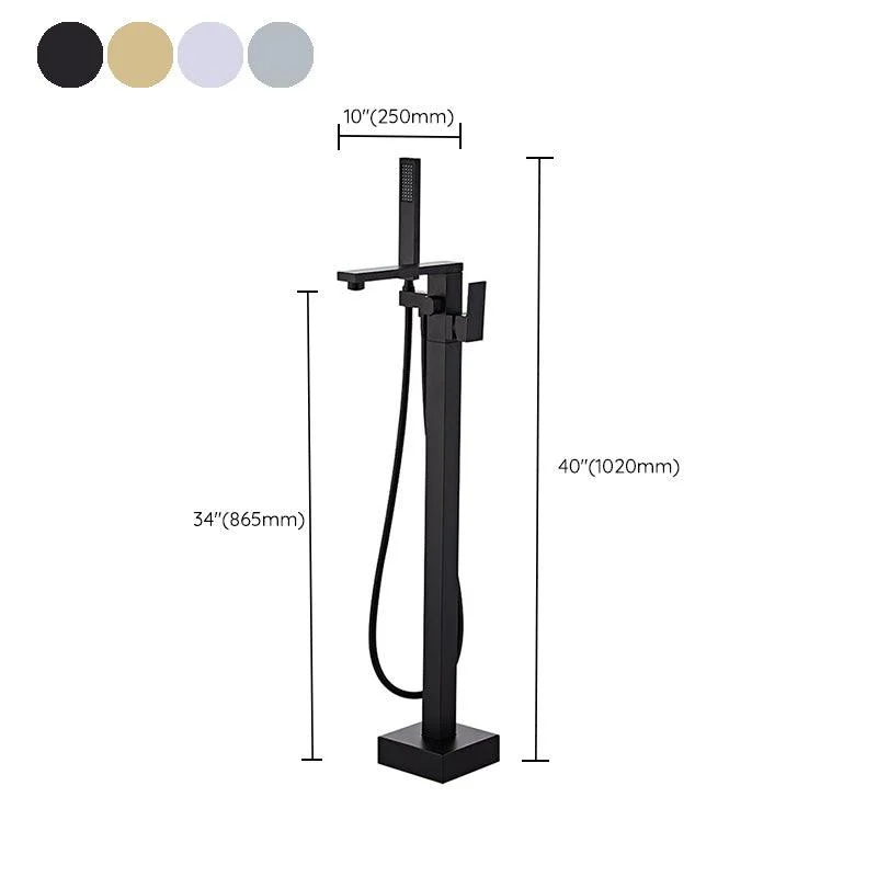 Modern Floor Mounted Freestanding Tap 1-Handle Fixed Bath Filler Trim -Bathlova