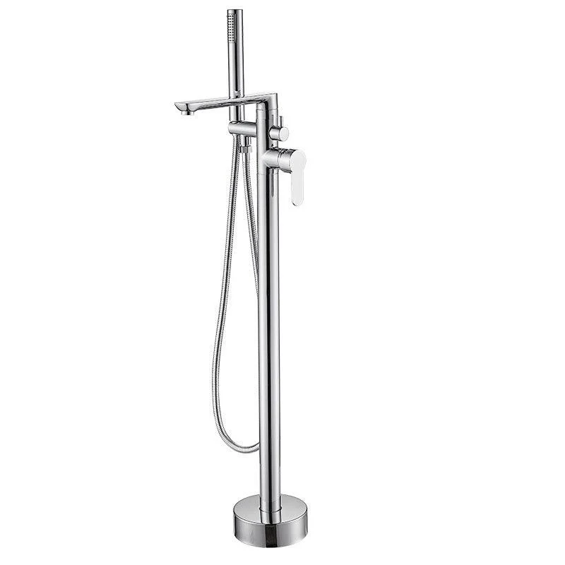 Modern Floor Mounted Freestanding Tub Filler Bronze Swivel Freestanding Tap -Bathlova