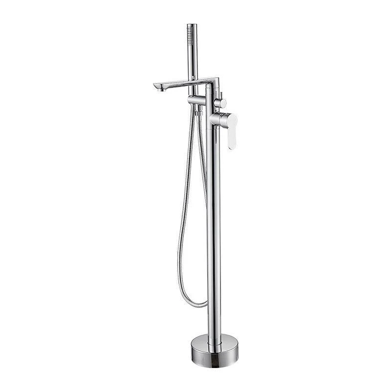 Modern Floor Mounted Freestanding Tub Filler Bronze Swivel Freestanding Tap -Bathlova