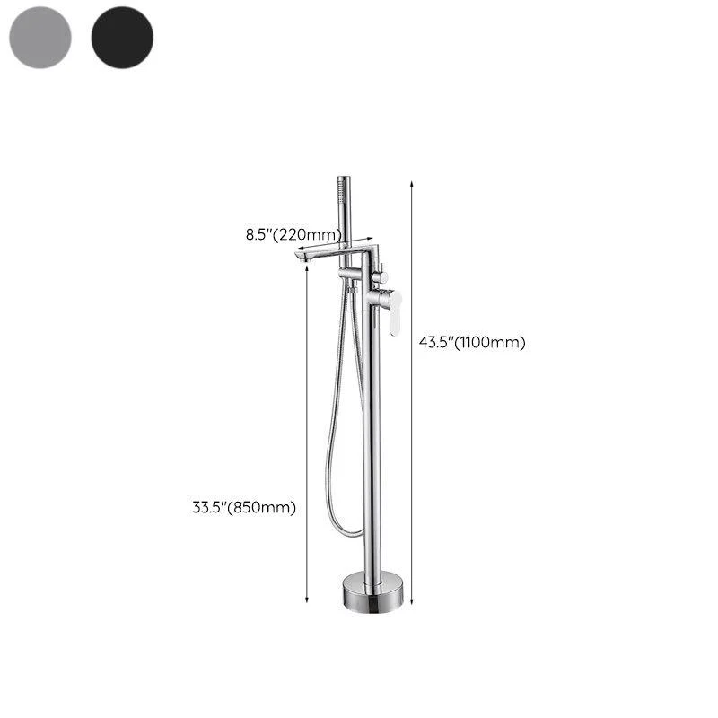 Modern Floor Mounted Freestanding Tub Filler Bronze Swivel Freestanding Tap -Bathlova