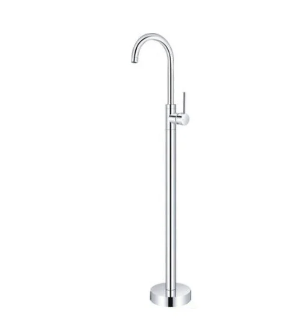 Modern Floor Mounted Freestanding Tub Filler Freestanding Copper High Arc Tub Filler Trim -Bathlova