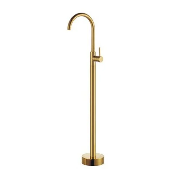 Modern Floor Mounted Freestanding Tub Filler Freestanding Copper High Arc Tub Filler Trim -Bathlova