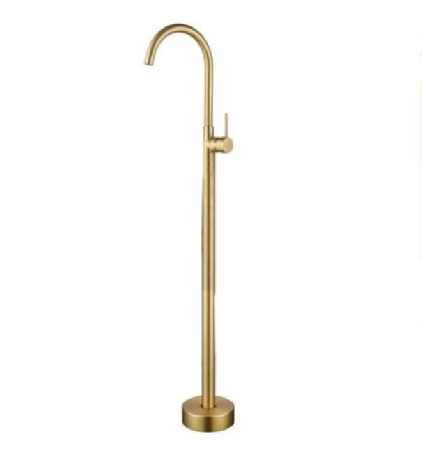 Modern Floor Mounted Freestanding Tub Filler Freestanding Copper High Arc Tub Filler Trim -Bathlova