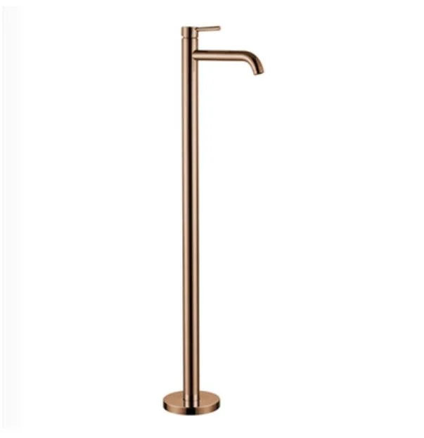 Modern Floor Mounted Freestanding Tub Filler Freestanding Copper High Arc Tub Filler Trim -Bathlova