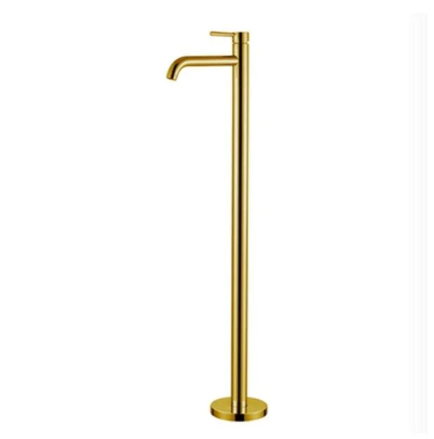 Modern Floor Mounted Freestanding Tub Filler Freestanding Copper High Arc Tub Filler Trim -Bathlova