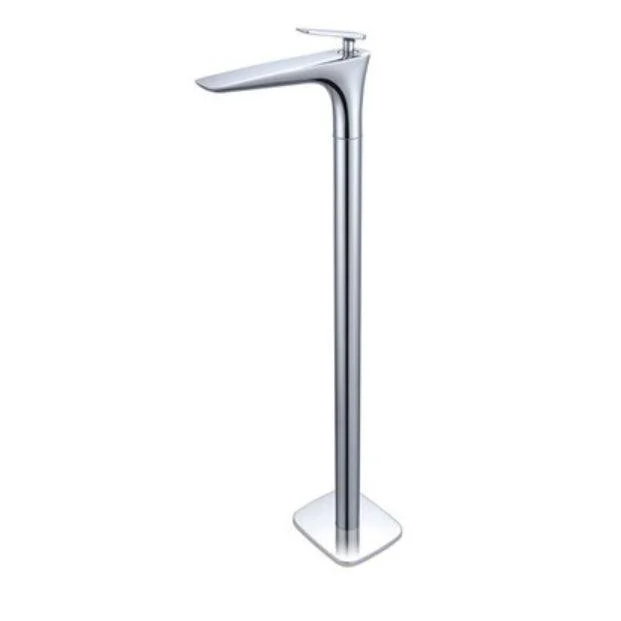 Modern Floor Mounted Freestanding Tub Filler Freestanding Copper High Arc Tub Filler Trim -Bathlova