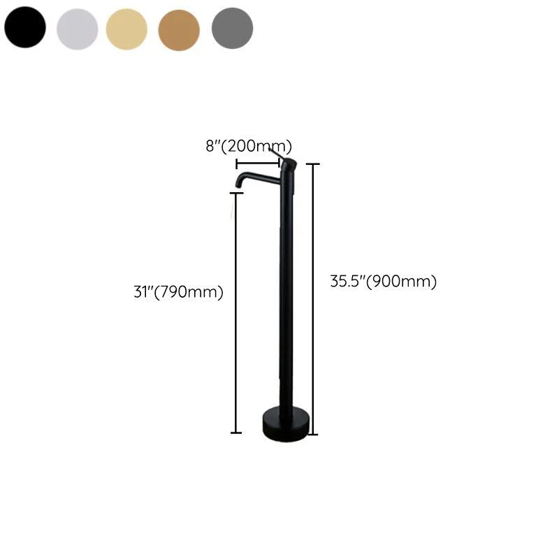 Modern Floor Mounted Freestanding Tub Filler Freestanding Copper High Arc Tub Filler Trim -Bathlova