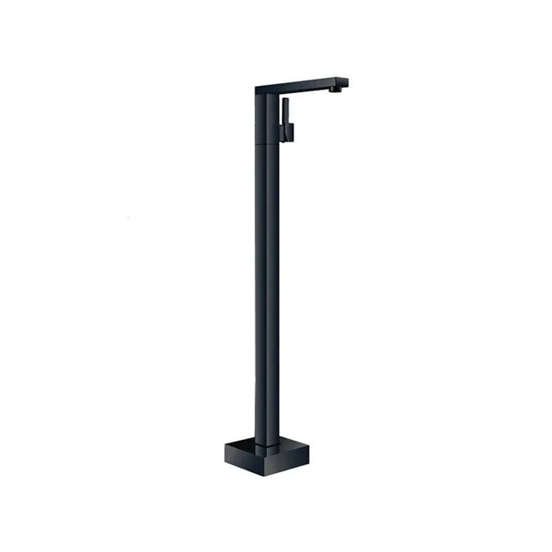 Modern Floor Mounted High Arc Freestanding Tub Filler Metal Freestanding Tub Filler Trim -Bathlova